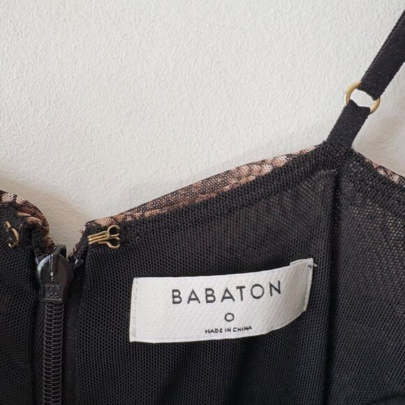 Aritzia Babaton Ruched Animal Print Bodycon Midi Dress Size 0 - Picture 9 of 10